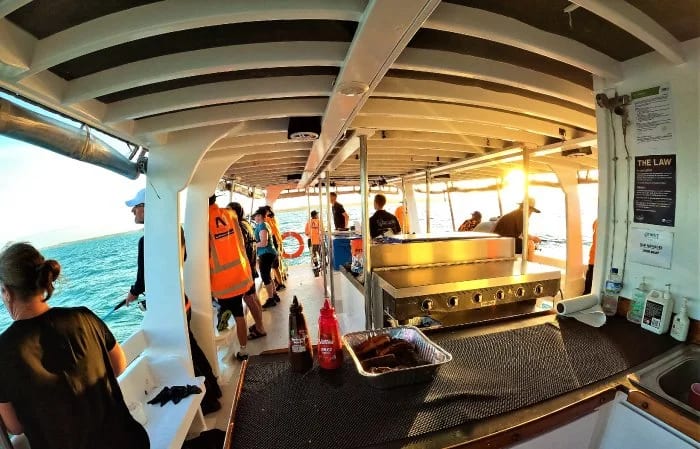 BBQ on board MV Koru after a charter