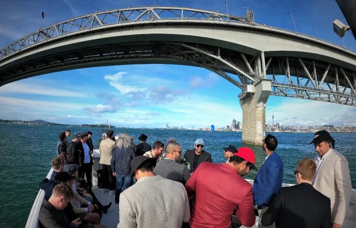 Cruising under Auckland Harbour Bridge